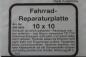 Preview: Fahrrad Reparaturplatte 10x10cm + 10g Vulkanisierflüssigkeit Schlauchreparatur