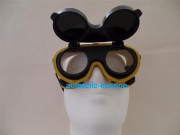 Schweißerbrille mit Klapprahmen Schweißglas DIN 6 CE Zulassung nach EN 166/169 #