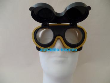 Schweißerbrille mit Klapprahmen Schweißglas DIN 9 CE Zulassung nach EN 166/169 #