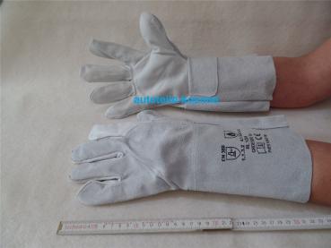 1 Paar Schweißerhandschuhe Größe 10 aus Voll-Leder mit Spaltlederrücken #