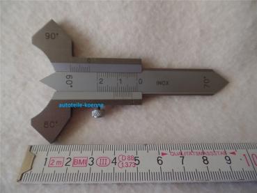 Preview: Schweißnahtlehre mit Tiefenmaß für Flach und Eckschweißnähte 0-20mm #