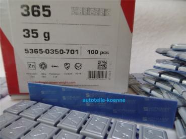 Preview: 100x 35g Klebegewichte Hofmann Typ 365-2 Zink Stückelung 7x5 Gramm OEM Gewichte Preview: 100x 35g Klebegewichte Hofmann Typ 365-2 Zink Stückelung 7x5 Gramm OEM Gewichte