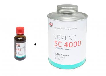700g Cement SC 4000 schwarz 30g Härter E-40 Gummi Neopren Gewebe Kleber TIP TOP