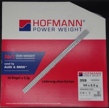 50x 2,5g Klebegewichte Hofmann Typ 359 OEM Zink silber 15x5mm Audi+BMW