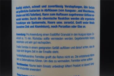 Preview: 1Kg Fermitex Pulver Rohrreiniger Abfluss-Turbo Abflussreiniger schnell + wirksam