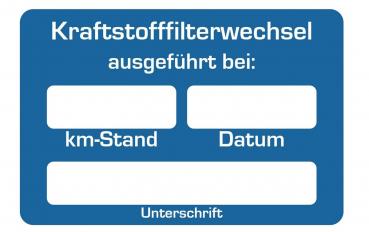 500x Kraftstofffilterwechsel Serviceaufkleber Wartung Auto PKW