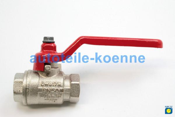 Druckluft Messing-Kugelhahn 2x 1/2'' rechts Innengew. PN25 Kugel verchromt  #