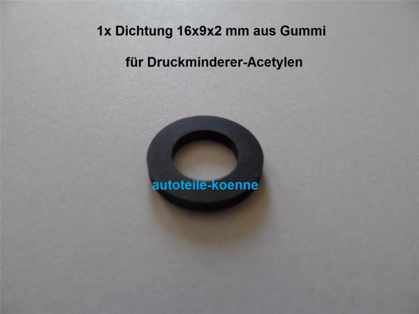 1x Dichtung für Druckminderer, Gummi für Azetylen, 16x9x2 mm #