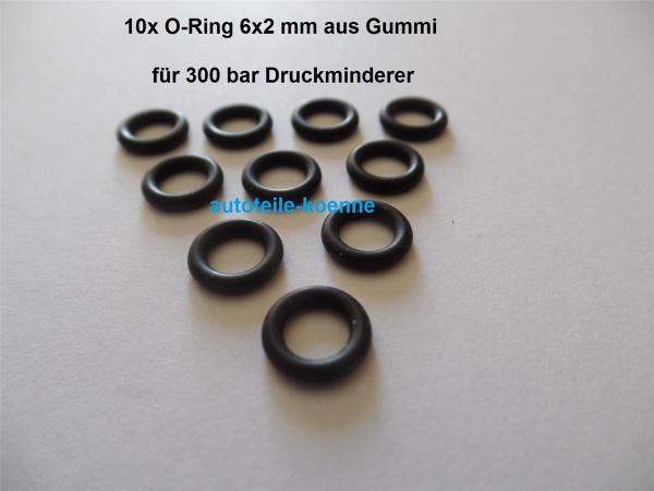 10x Dichtung für Druckminderer, O-Ring, für 300 bar Druckminderer, 6x2 mm #