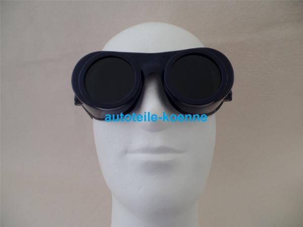 Korbbrille Weich-PVC mit Schweißglas grün DIN 5 Lüftungsschlitze Gummiband #