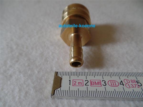 1x Druckluftkupplung NW 7,2 mm mit Tülle für Schlauch Ø 8 mm #