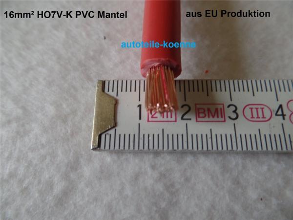 Batteriekabel 16mm², Rot, PVC, H07V-K Meterware Länge wählbar #