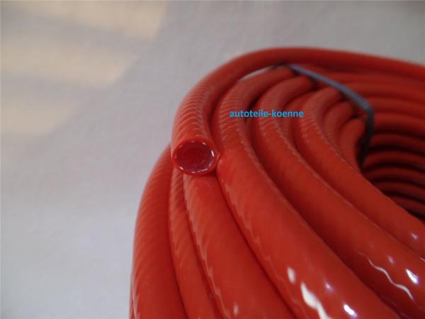 1m Gewebeschlauch PVC Querschnitt 6x3,0 mm rot bis ca. 25 bar Meterware #