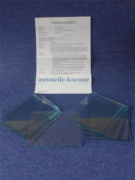 10x Vorsatzscheiben 51x108mm farblos Mineralglas ca. 2mm für Schutzschild #