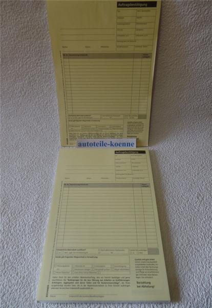 50x DIN A4 KFZ Reparatur Auftragskarten Arbeitskarten selbstdurchschreibend