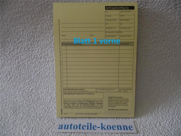 75x DIN A5 KFZ Reparatur Auftragskarten Arbeitskarten selbstdurchschreibend