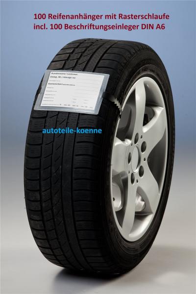 100x Reifenanhänger Premium Rasterschlaufe Radeinlagerung Reifenkennzeichnung