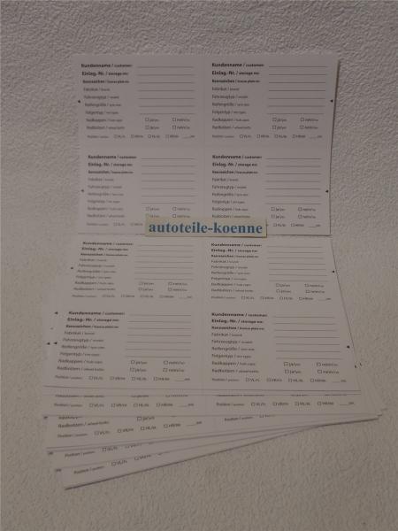 100x Etiketten Radeinlagerung Reifenetiketten deutsch/englisch 14,8cm x 10,5cm