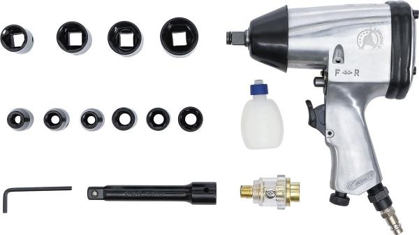 Druckluft-Schlagschrauber mit Werkzeugsatz + Reifenfüller Luftprüfer