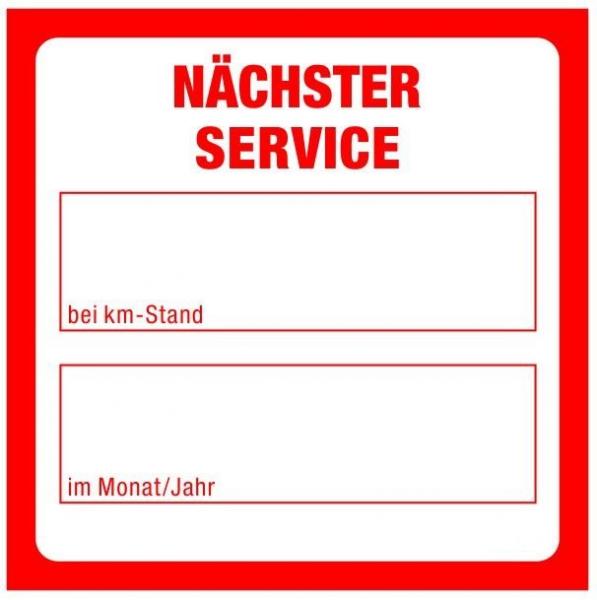 10x Nächster Service Kundendienst Inspektion Aufkleber Zettel Etikett