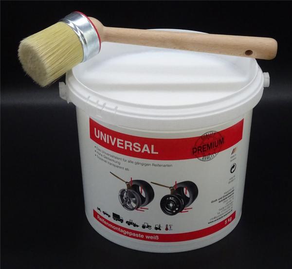 5Kg Premium UNIVERSAL Reifenmontagepaste + 50er Pinsel Montagepaste Montierpaste
