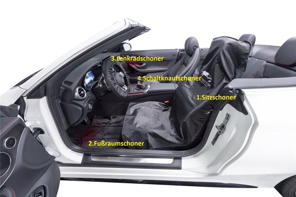 Sitzschoner Schaltknaufschoner Lenkradschoner Fußraumschoner 4in1 Nylon waschbar