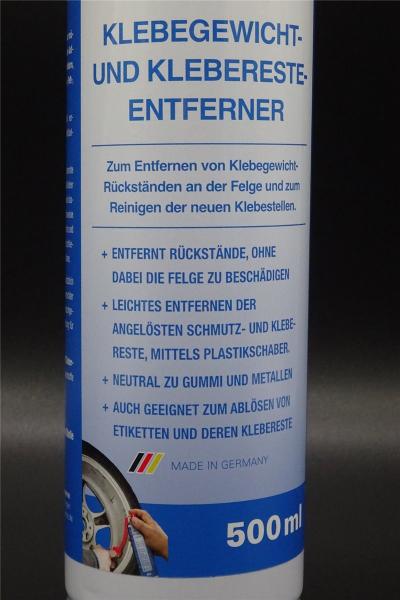 500ml Kleberesteentferner 1x Kunststoffschaber Alufelgen Klebegewichte Entferner