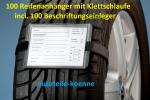 100x Reifenanhänger Premium Klettschlaufe Radeinlagerung Reifenkennzeichnung